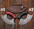 Hand Made Damascus Steel ULU knife