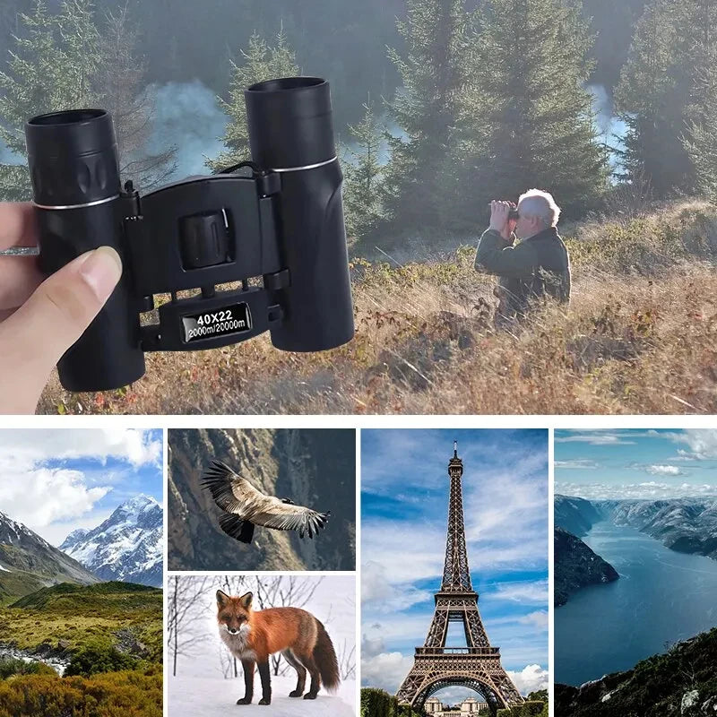 40x22 HD Binoculars BAK4 FMC Folding Mini Long Range Sight