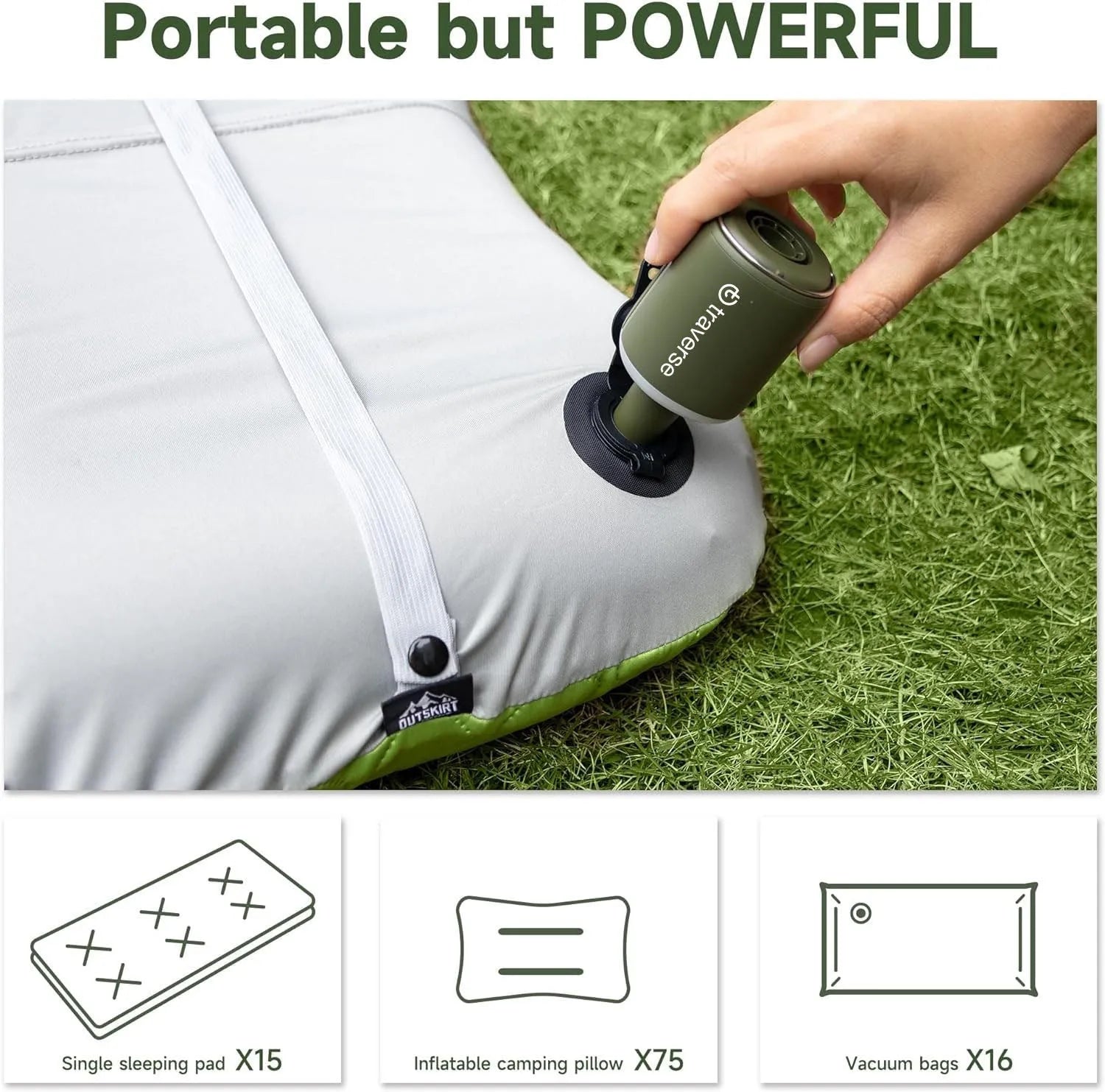 Nano Inflatable Pump with Built-In Lantern Magnetic Portable Design