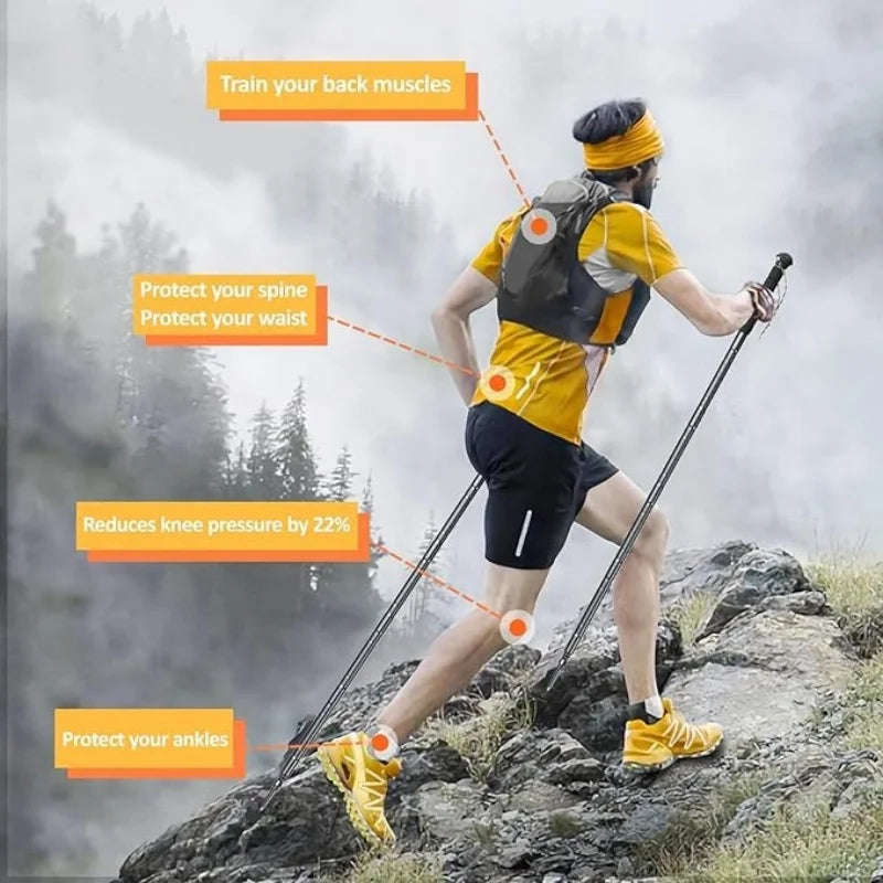 Multi-Purpose Trekking Pole Aluminum Alloy with Insulated Grip