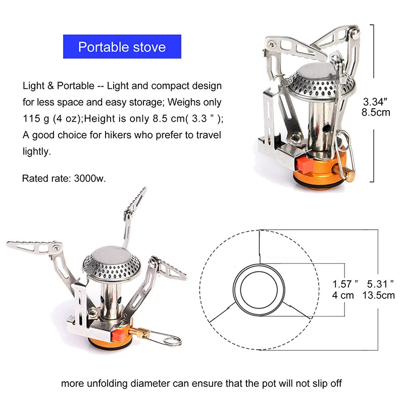 Widesea Camping Cookware Set Portable Tableware with Stove and Utensils