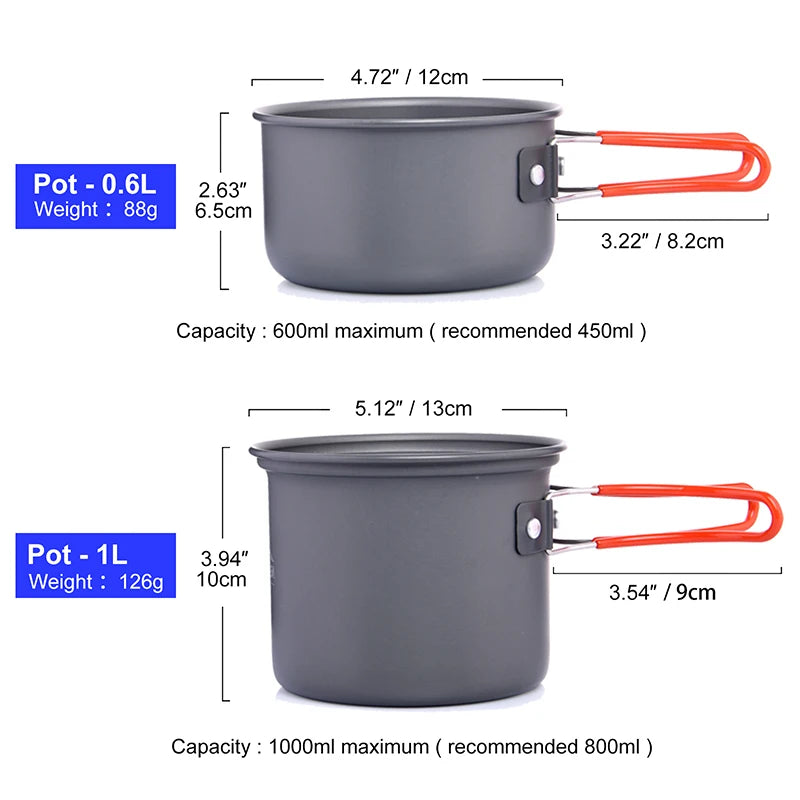 Widesea Camping Cookware Set Portable Tableware with Stove and Utensils