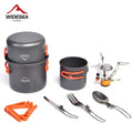 Widesea Camping Cookware Set Portable Tableware with Stove and Utensils