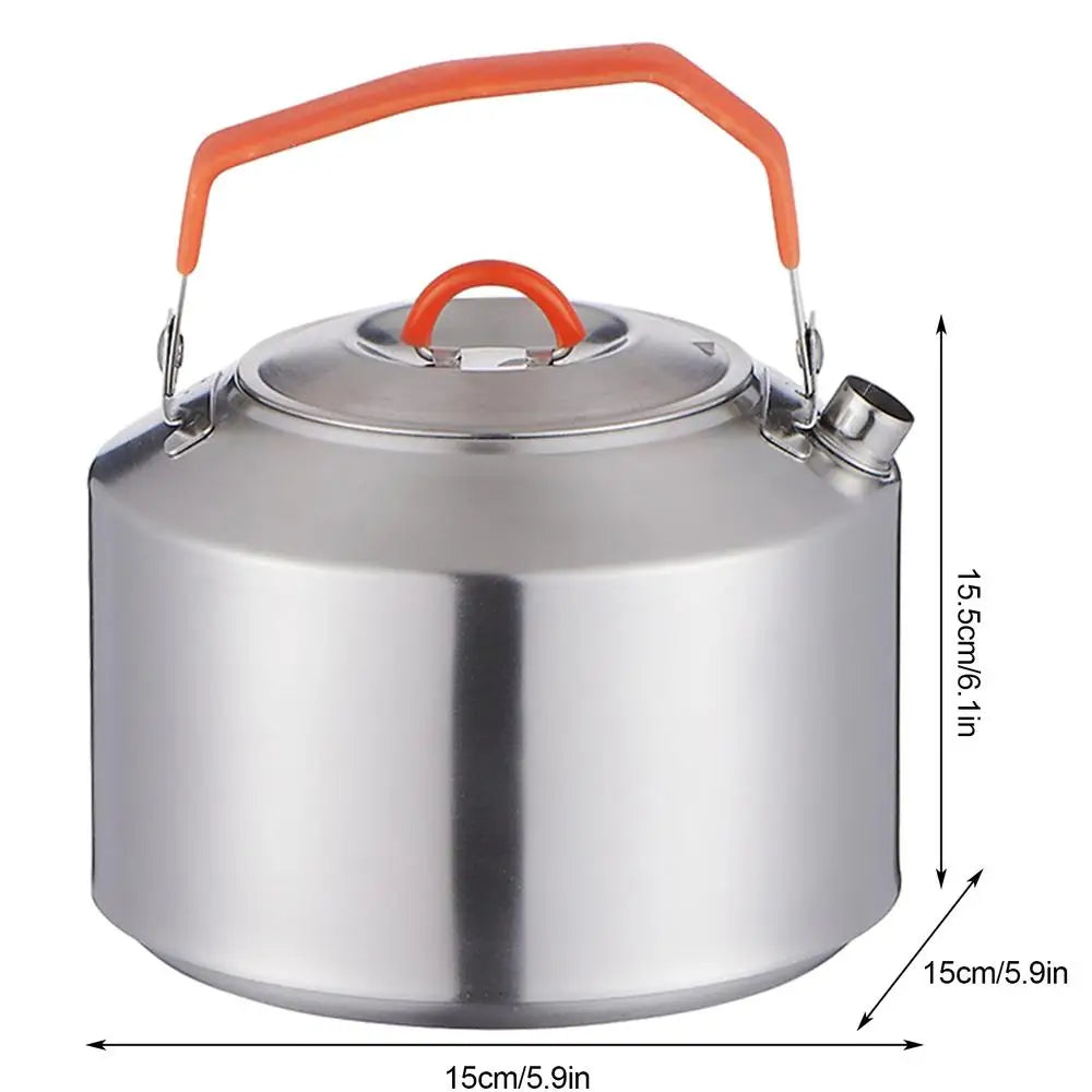 Camping Coffee Pot Stainless Steel Campfire Kettle with Handle