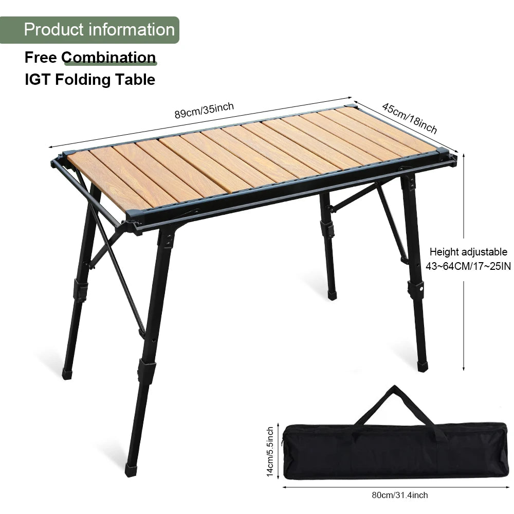 Tactical Camping Storage Table Insulated Waterproof Folding 30–43L