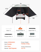 VEVOR Retractable Vehicle Awning Car Side Awning with Storage Bag
