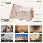 Large Inflatable Cabin Tent 8–10 Person Instant Setup All Season Waterproof
