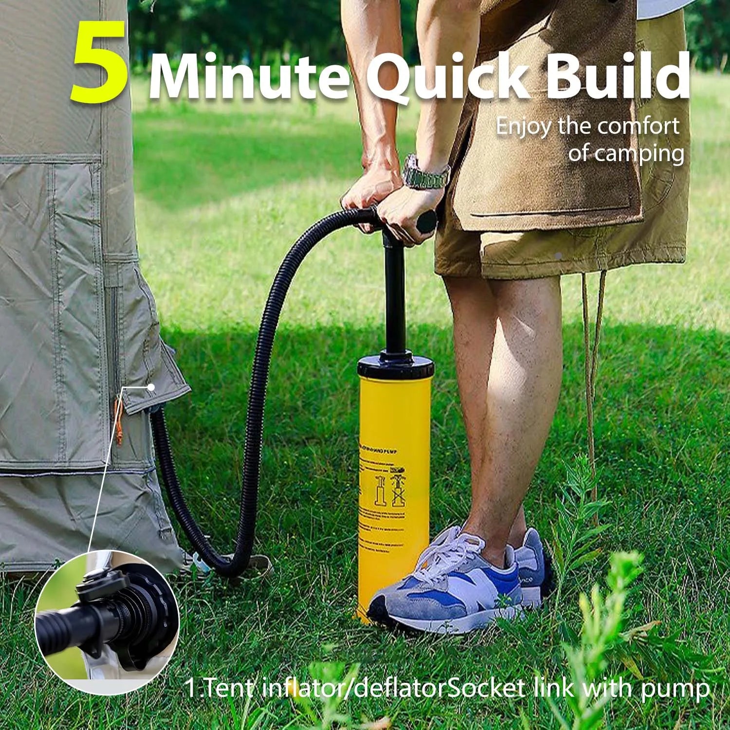 Large Inflatable Cabin Tent 8–10 Person Instant Setup All Season Waterproof