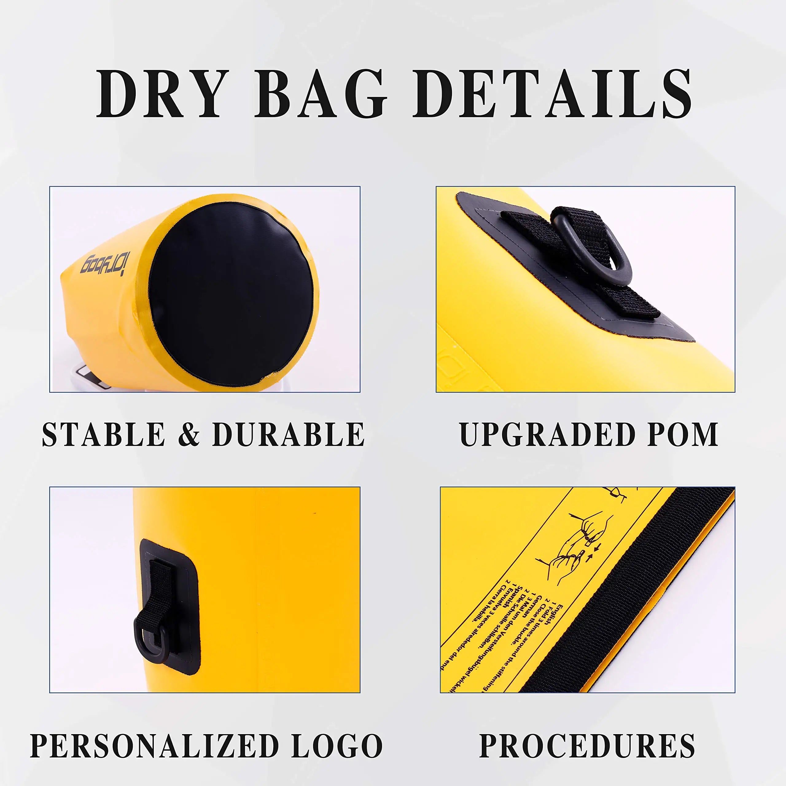 IDrybag Waterproof Dry Bag 2L 5L 10L PVC for Kayaking Boating Camping