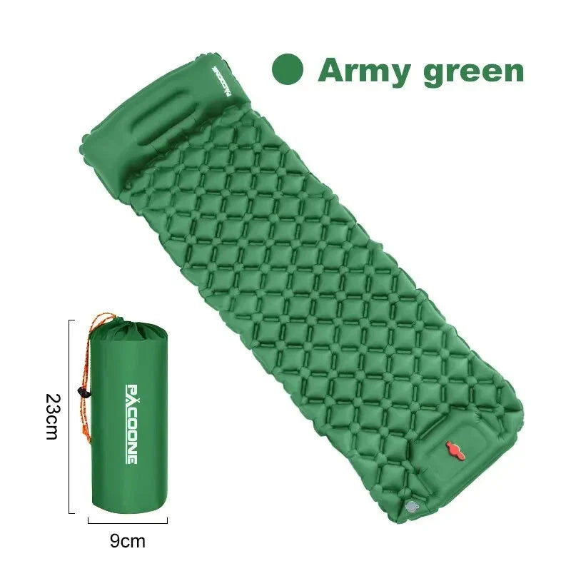 Ultralight Camping Inflatable Mattress with Built-In Pump & Pillow