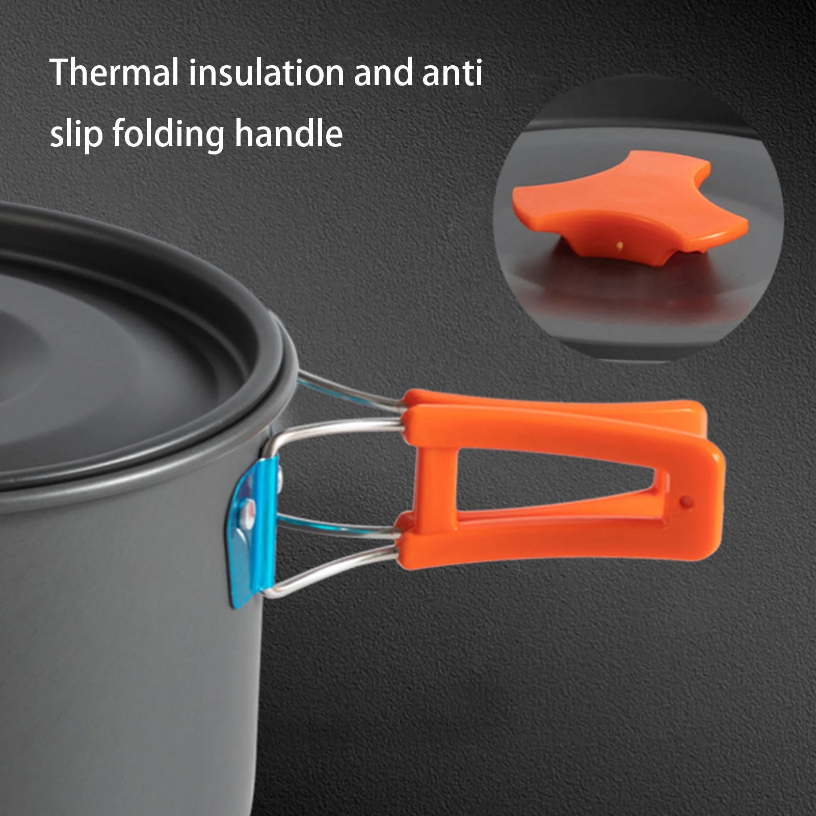 3-Piece Camping Cookware Set Non-Stick Aluminum Pot Pan Kettle