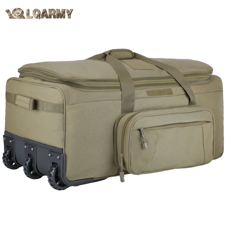 124L Large Camping Travel Bag Waterproof Nylon Trolley Luggage