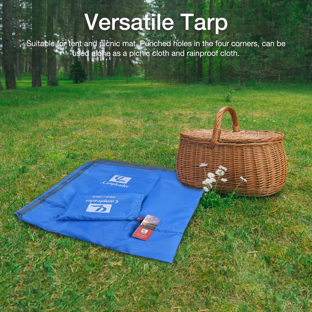Waterproof Tarpaulin Cover Rainproof Sunshade Camping Tarp 220 x 180 cm