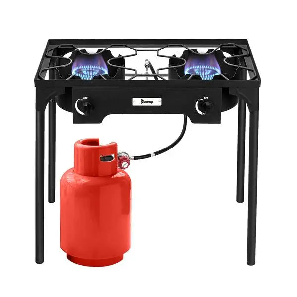 High Pressure Propane Stove Double Burner Cast Iron 150,000 BTU