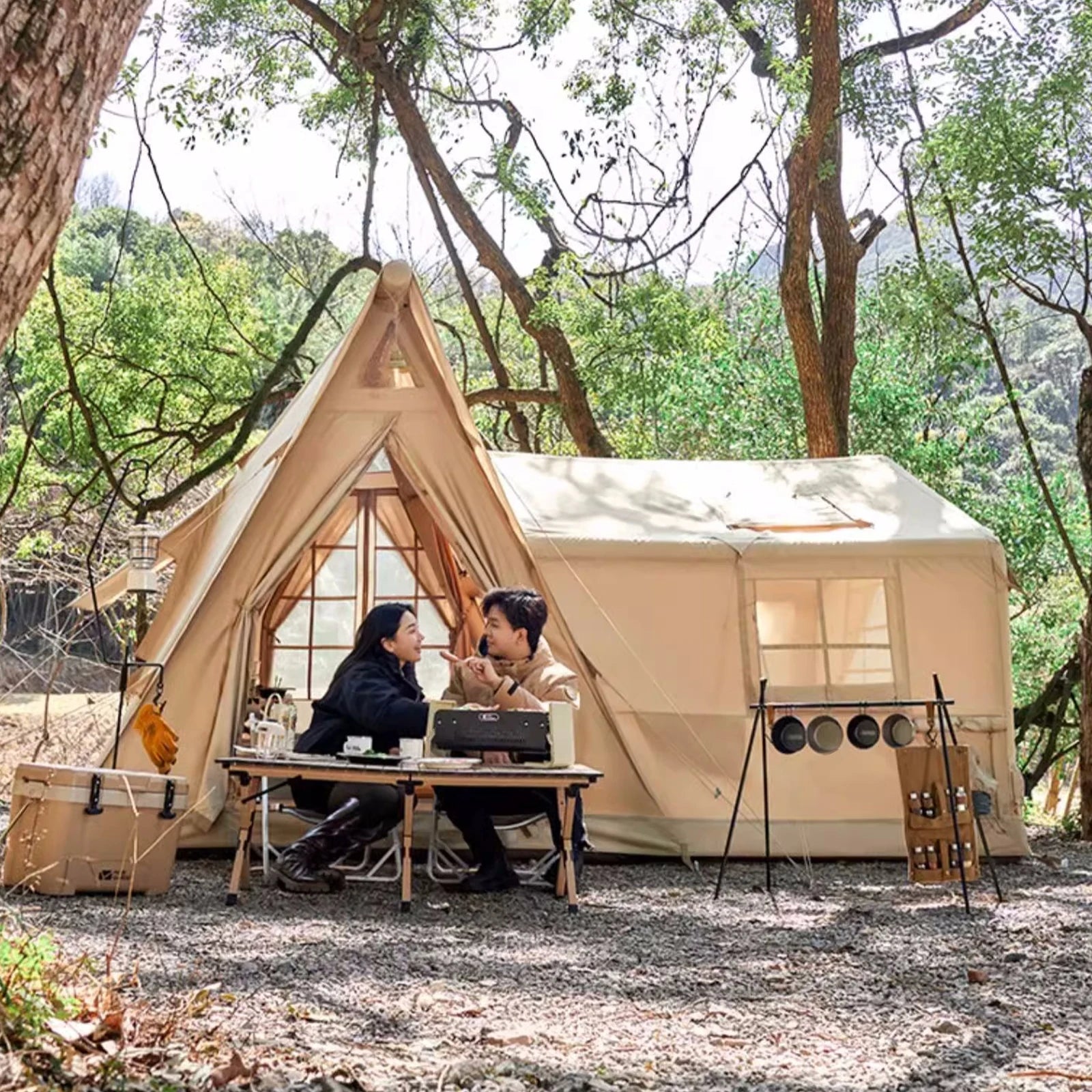 Large Inflatable Cabin Tent 8–10 Person Instant Setup All Season Waterproof