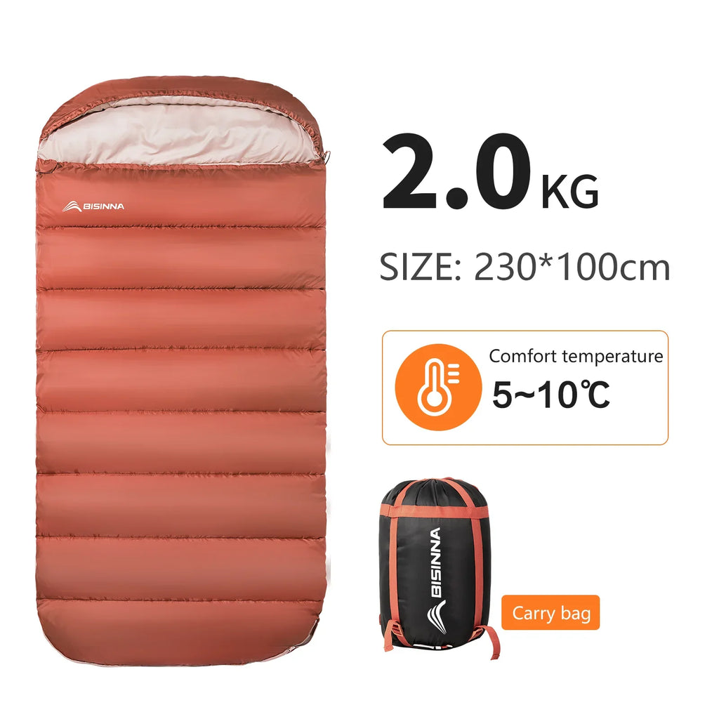 BISINNA Large Camping Sleeping Bag Lightweight 3 Season Loose Widen Bag Long Size for Adult Rest Hiking Fishing