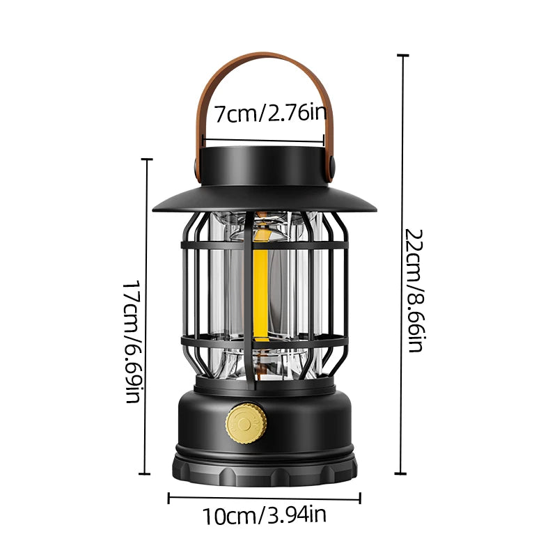 2-in-1 Solar USB Camping Lantern Ultra-Bright 360° Hanging Light