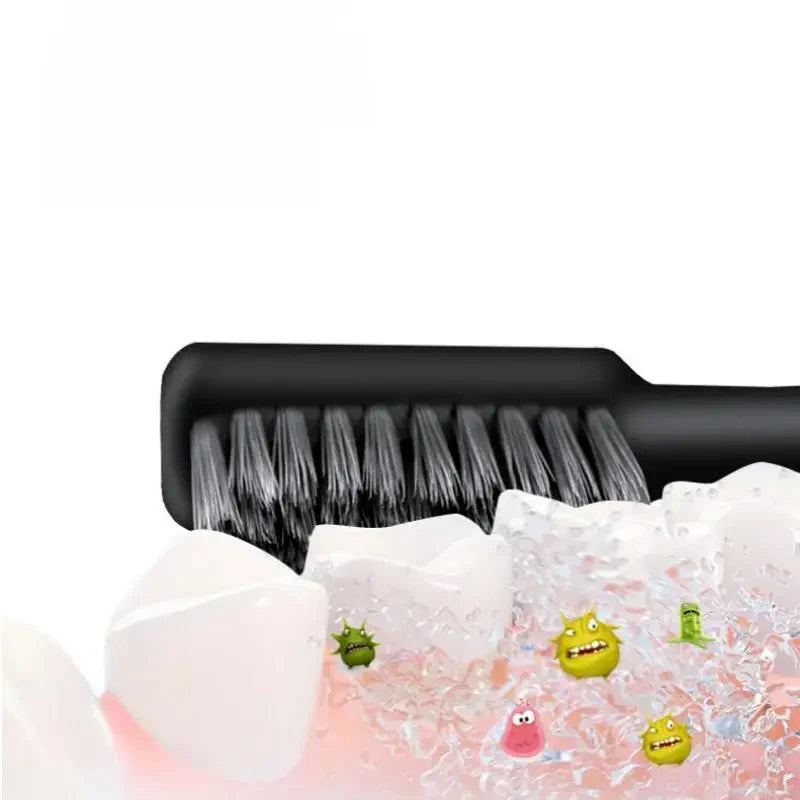 Portable Charcoal Folding Toothbrush - Compact Design for Travel, Camping, and Hiking