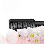 Portable Charcoal Folding Toothbrush - Compact Design for Travel, Camping, and Hiking