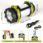 Rechargeable 1000-lumen LED camping light with multiple modes and built-in power bank.