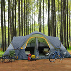 10-Person Family Camping Tent Easy Setup Waterproof 2 Rooms