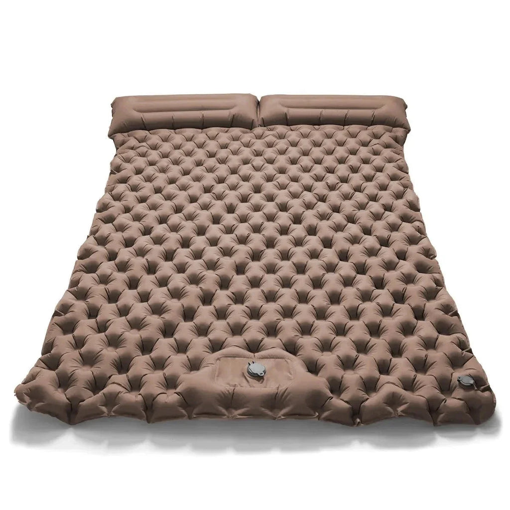 Double Inflatable Camping Mattress – Ultralight Folding Sleeping Pad with Built-in Pump
