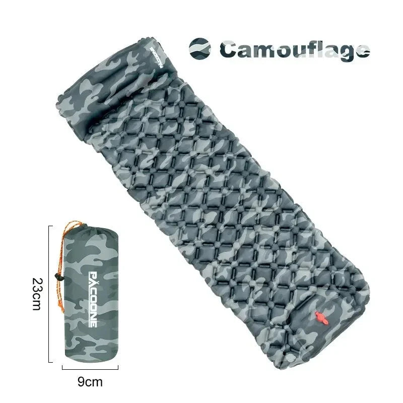Ultralight Camping Inflatable Mattress with Built-In Pump & Pillow