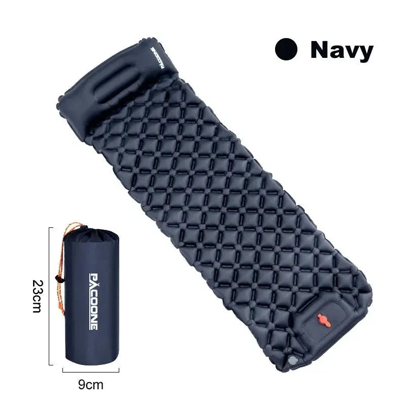 Ultralight Camping Inflatable Mattress with Built-In Pump & Pillow