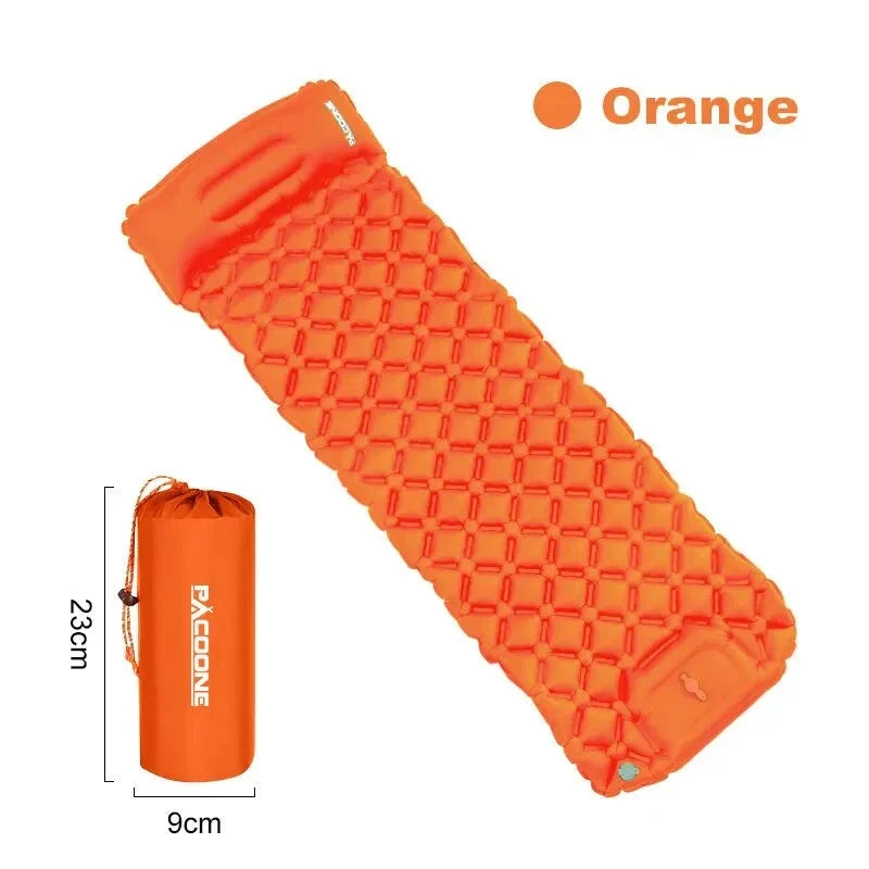 Ultralight Camping Inflatable Mattress with Built-In Pump & Pillow