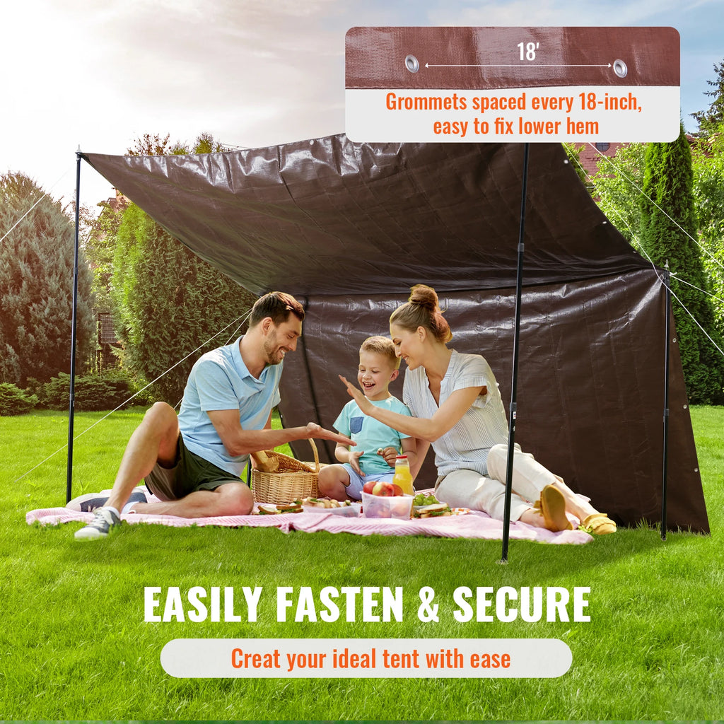 Heavy Duty Waterproof Tarp Tear-Proof Poly Tarpaulin with Grommets