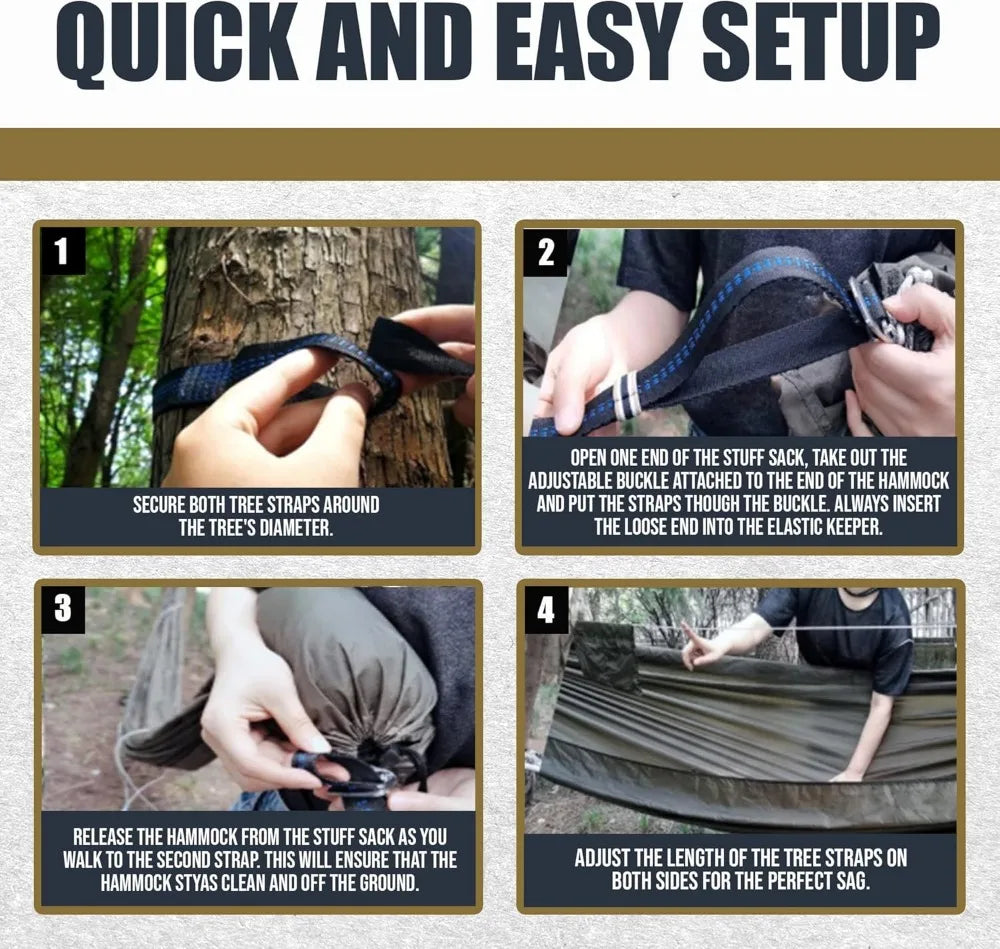 11ft Camping Hammock with Mosquito Net Lightweight