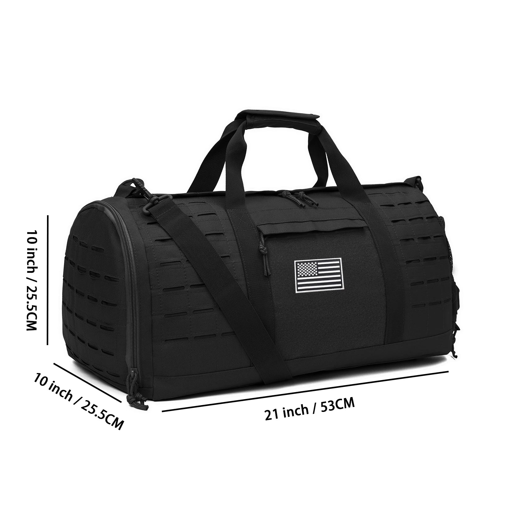 Tactical camping Bag Travel Tote with Shoe Compartment 40L