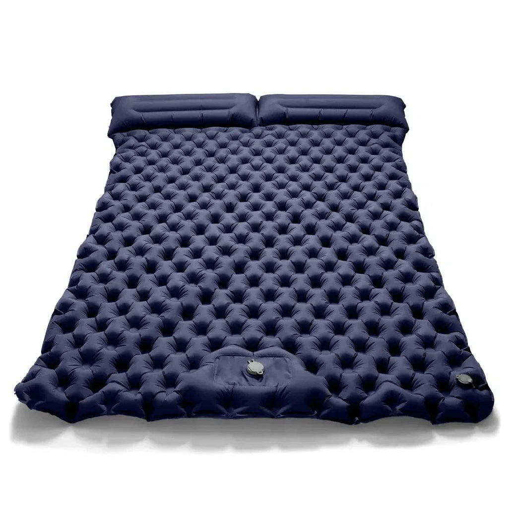 Double Inflatable Camping Mattress – Ultralight Folding Sleeping Pad with Built-in Pump