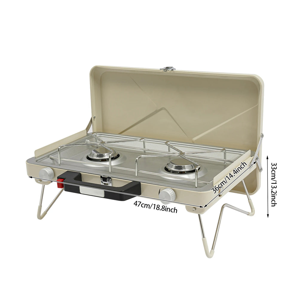 Dual Burner Camping Stove 2x3500W Foldable Gas Stove with Ignition