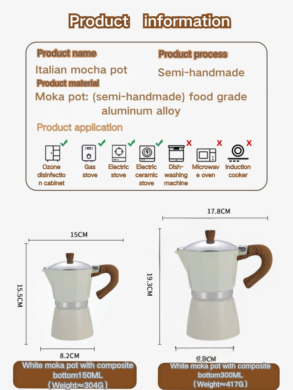 Moka Pot Stovetop Espresso Maker 3 Cup Italian Coffee Maker
