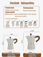 Moka Pot Stovetop Espresso Maker 3 Cup Italian Coffee Maker