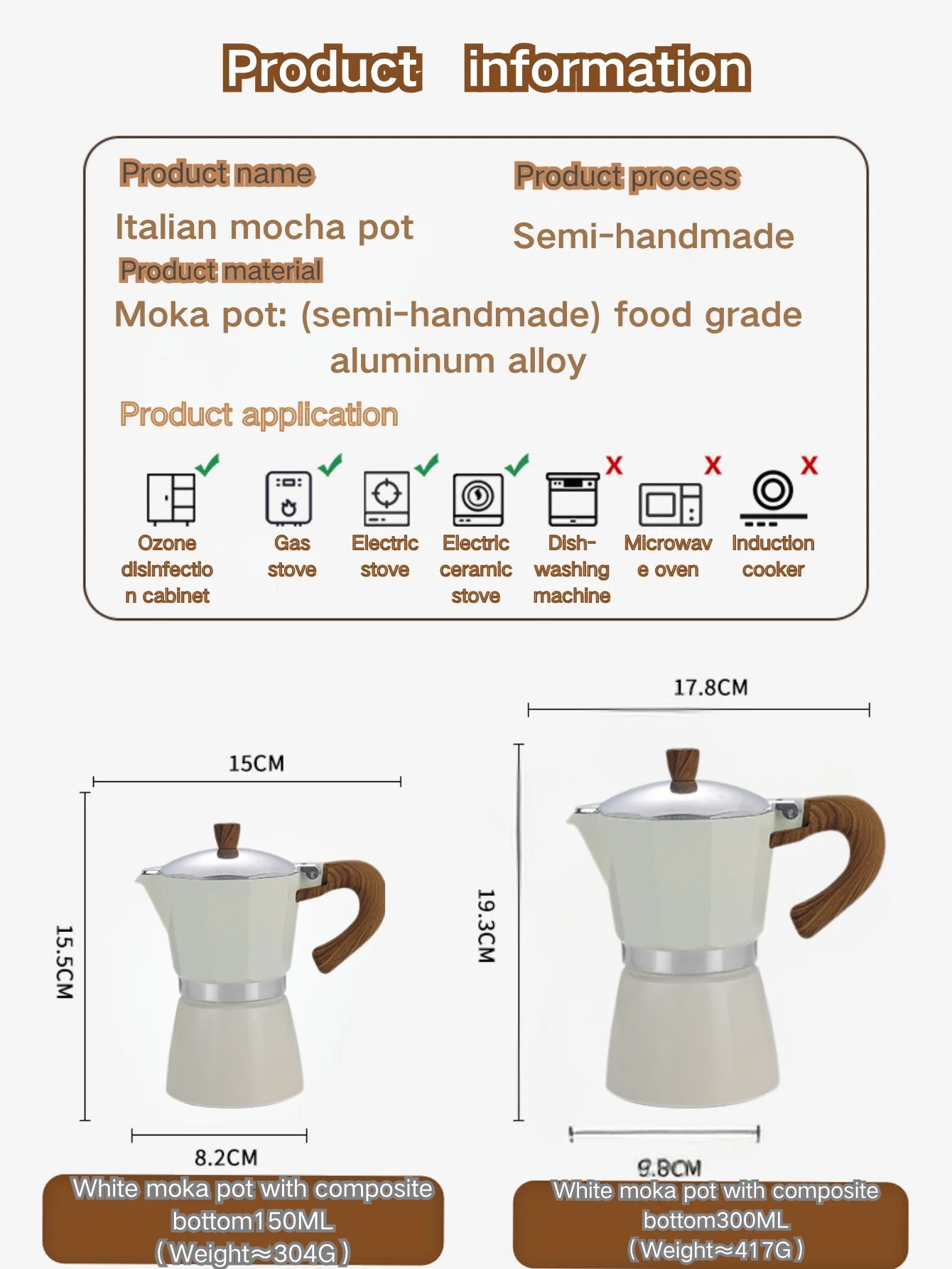 Moka Pot Stovetop Espresso Maker 3 Cup Italian Coffee Maker