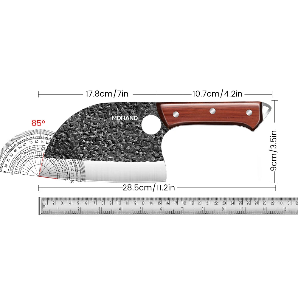 Hand-Forged Stainless Steel Chef Knife Cleaver with Sheath