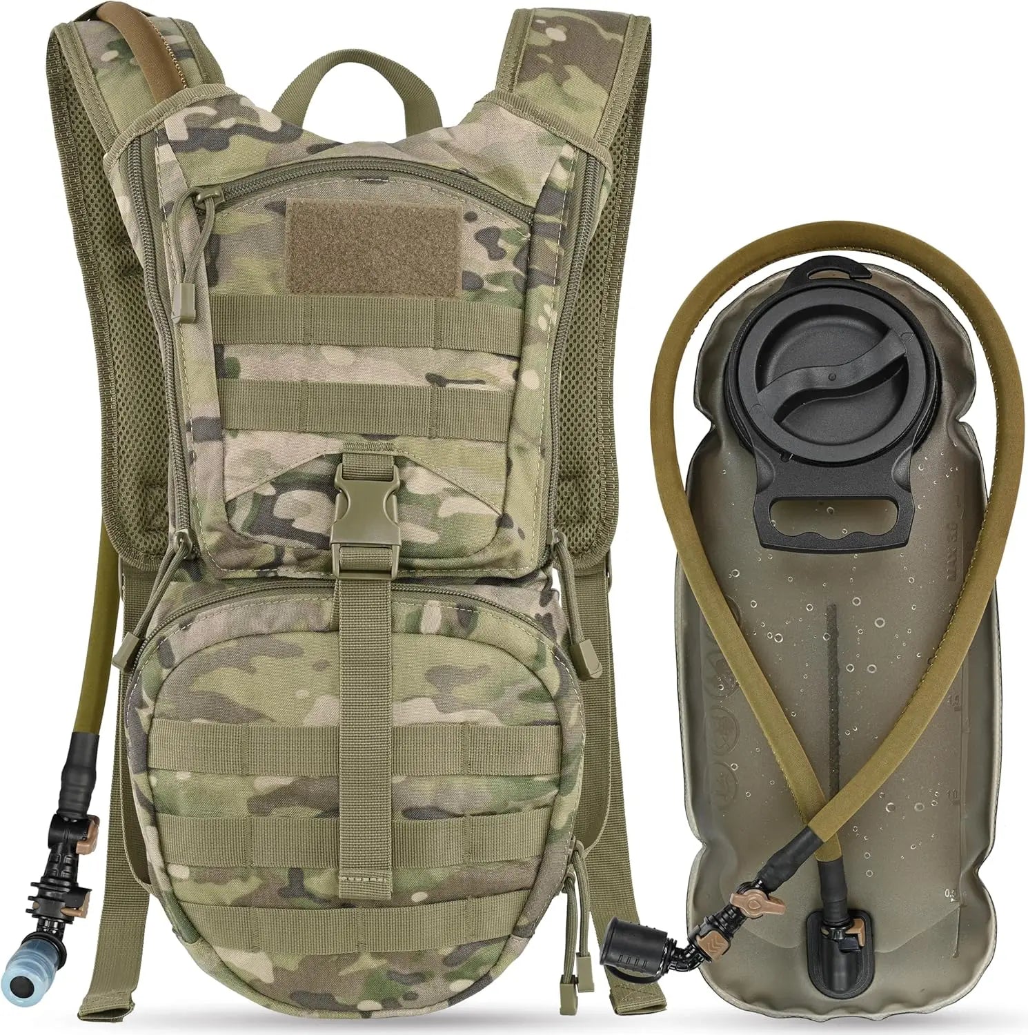 Tactical Hydration Backpack w/ 3L TPU Bladder, Ideal for Cycling, Hiking, Running, etc.