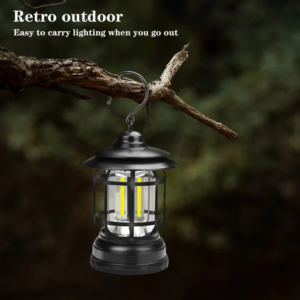 LED Camping Lantern COB Battery Powered with 2 Lighting Modes
