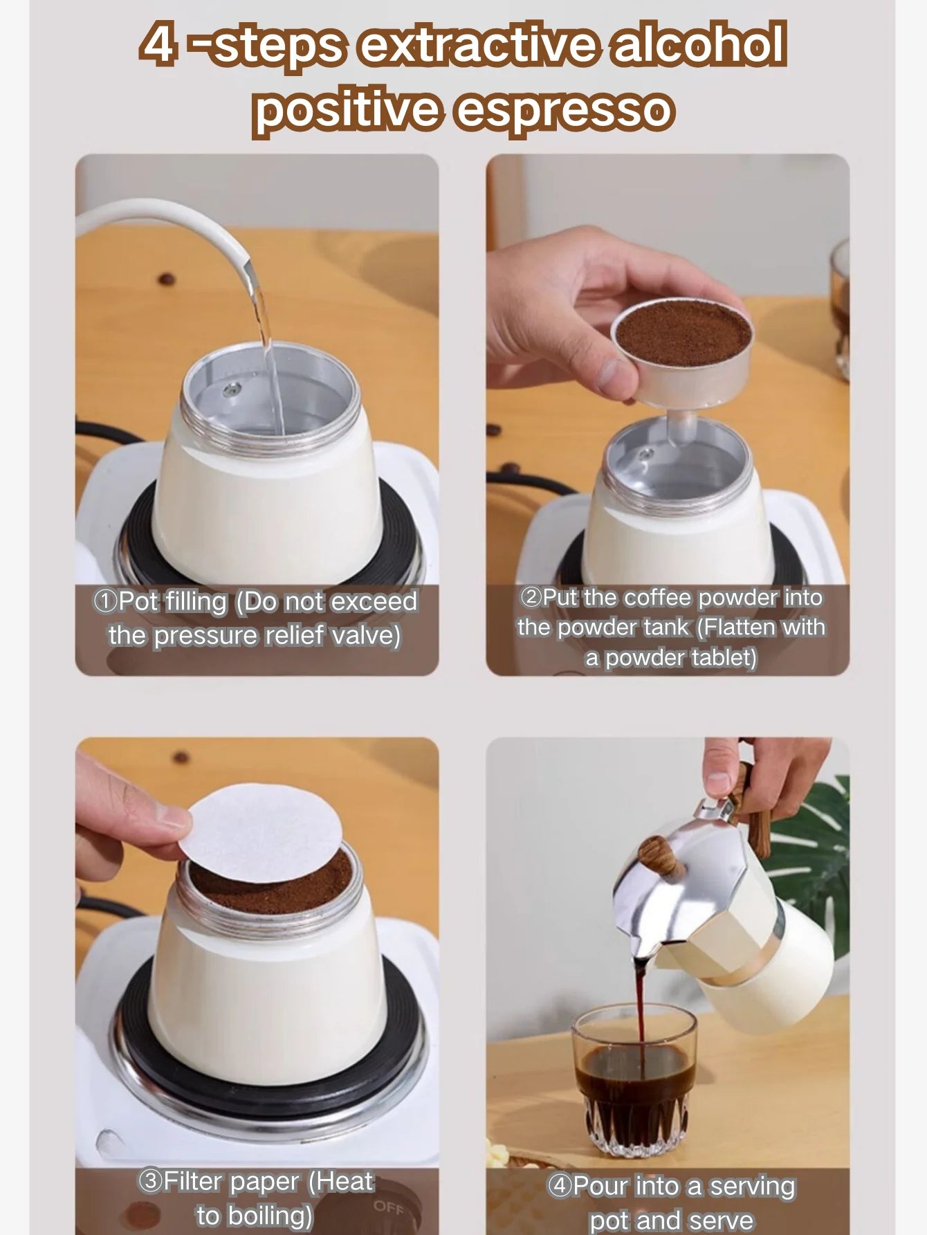 Moka Pot Stovetop Espresso Maker 3 Cup Italian Coffee Maker