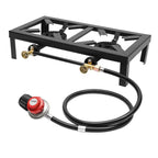 8000W Portable Camping Gas Stove 2 Burner Propane Cooker with Regulator