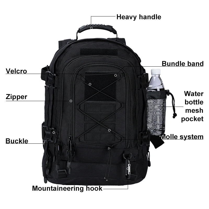 Tactical Camping Backpack MOLLE 60L