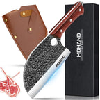 Hand-Forged Stainless Steel Chef Knife Cleaver with Sheath