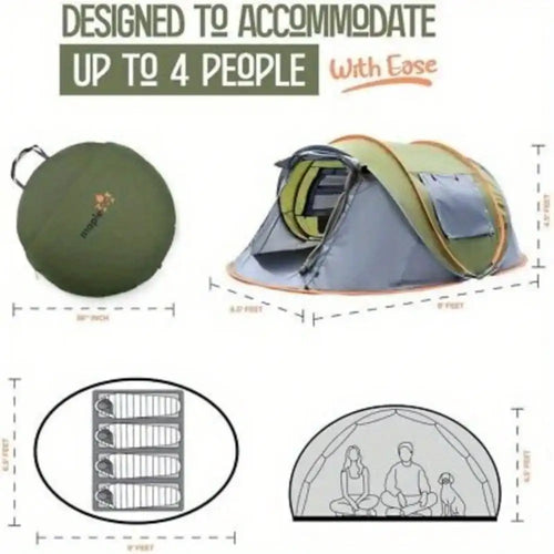 4-Person Pop-Up Camping Tent Waterproof