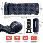 Ultralight Camping Inflatable Mattress with Built-In Pump & Pillow