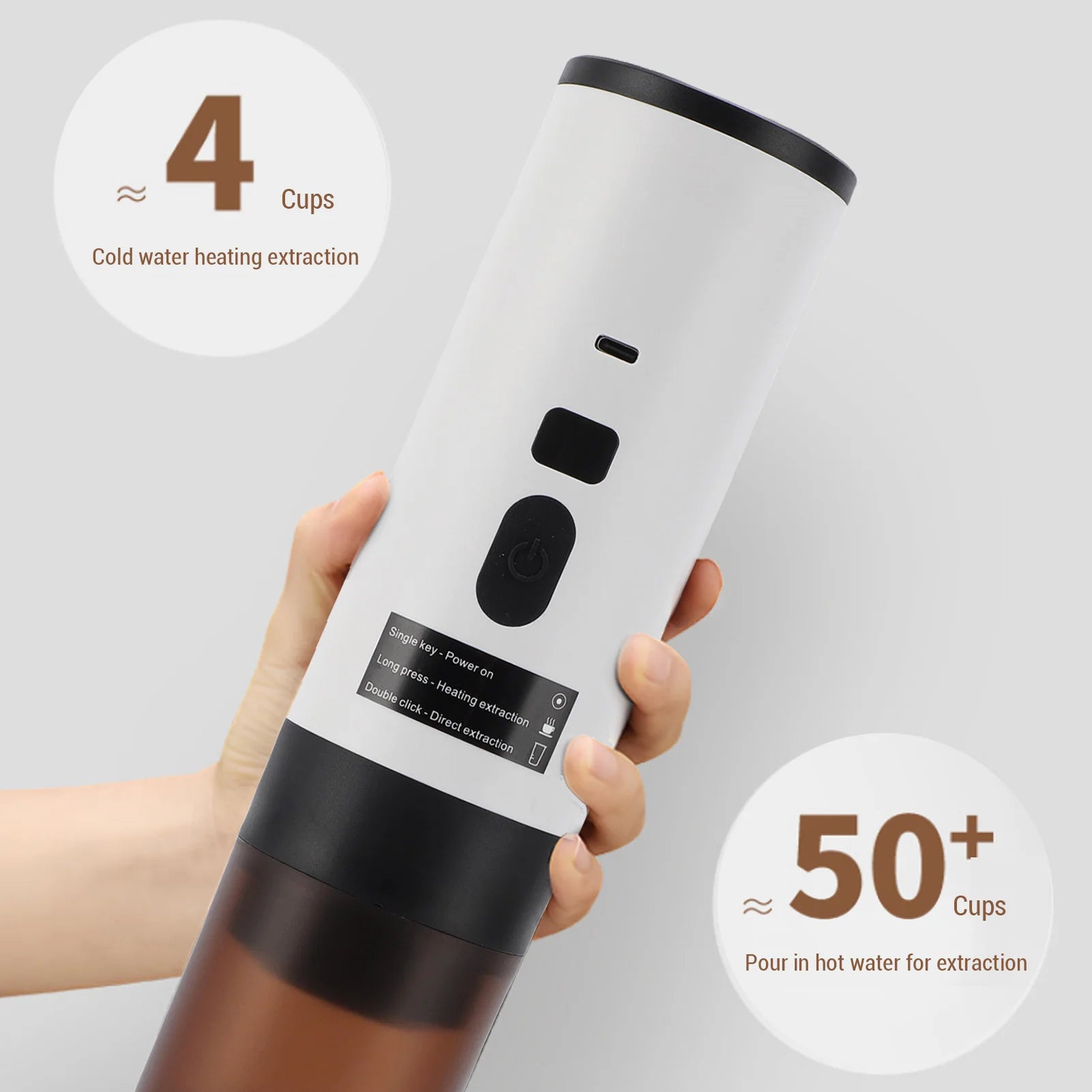 Portable Capsule Coffee Maker Cordless Electric Coffee Machine