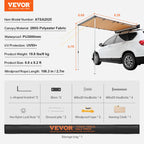 VEVOR Retractable Vehicle Awning Car Side Awning with Storage Bag