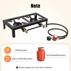 8000W Portable Camping Gas Stove 2 Burner Propane Cooker with Regulator
