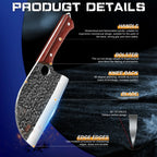 Hand-Forged Stainless Steel Chef Knife Cleaver with Sheath